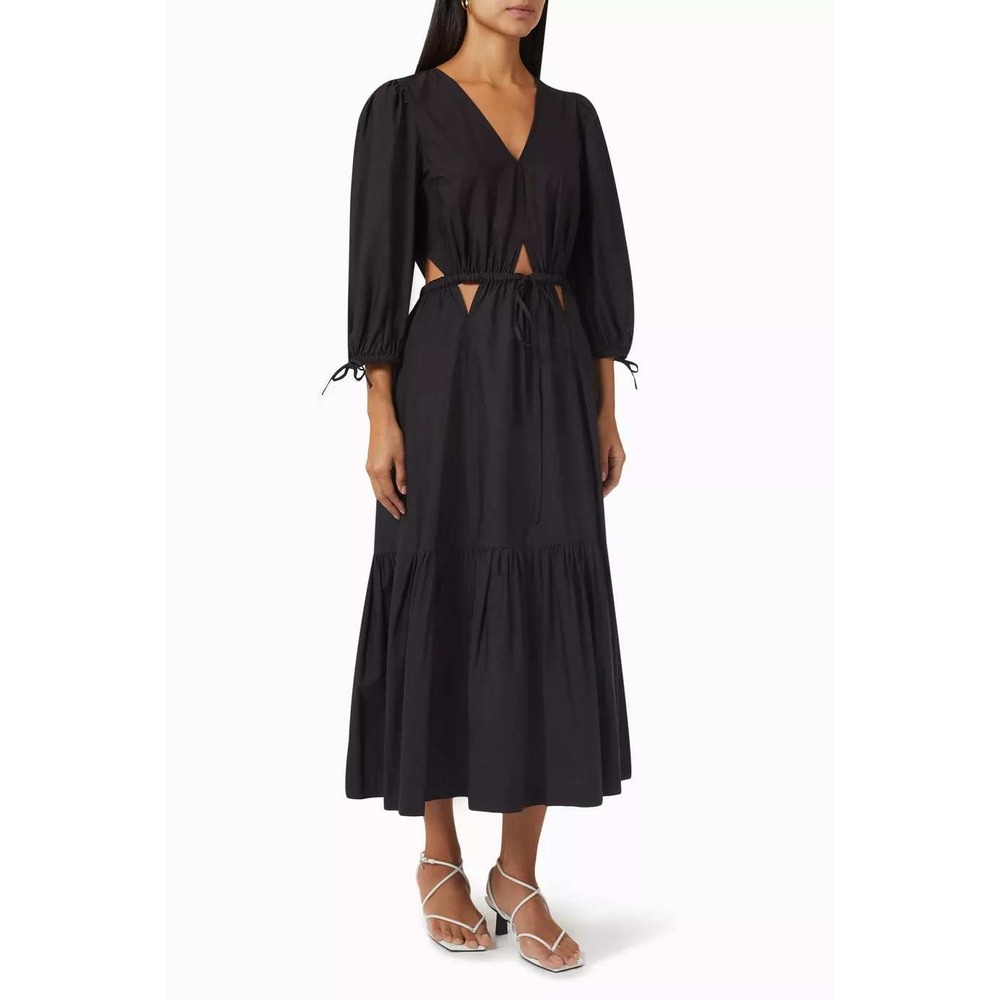 Sea New York Steph Cut‑Out‎ Cotton Poplin Midi Dress Size Medium